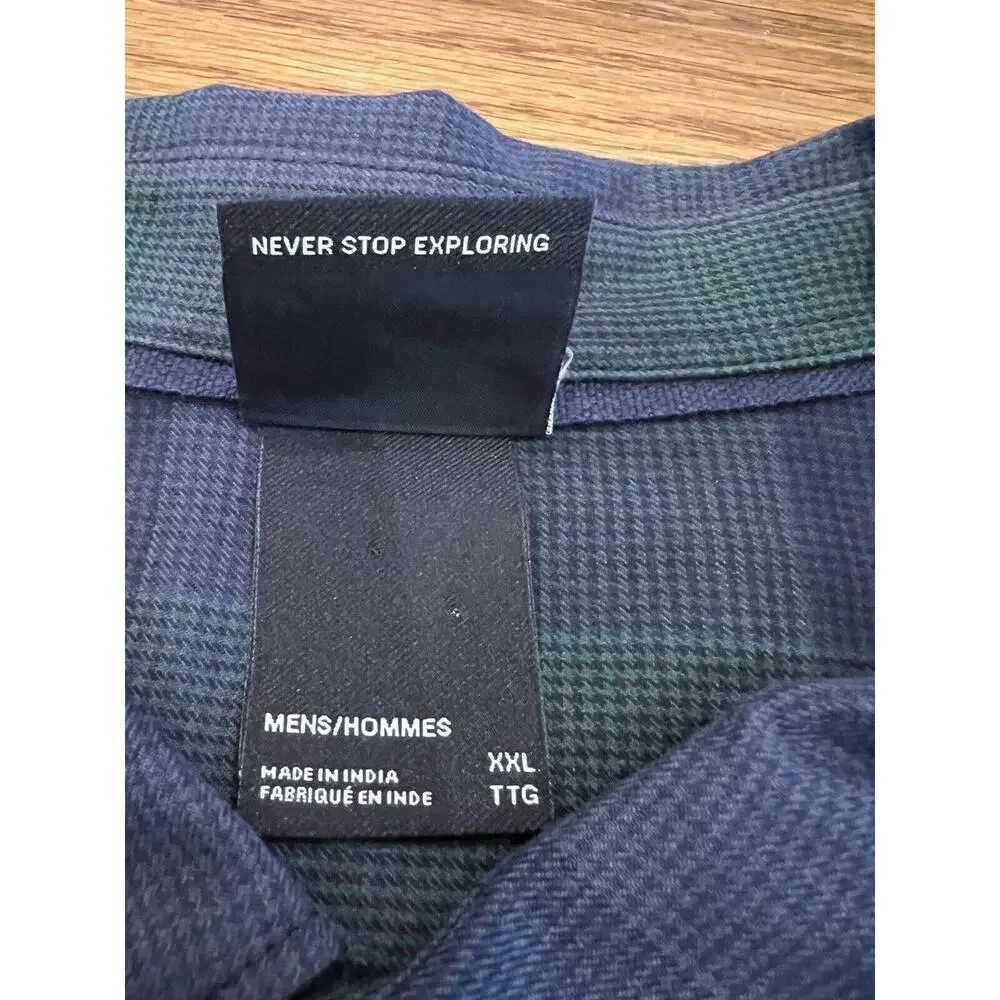 NEW The North Face Hayden 2.0 Shirt Sz XXL Mens Blue Plaid Button Up Long Sleeve